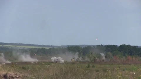 War shooting and smoke Stock Footage 84862813