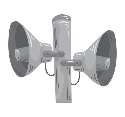 War silver loudspeakers Stock Illustration