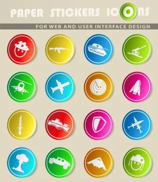 War symbols icon set Stock Illustration