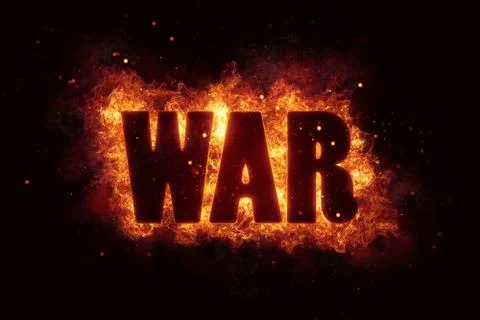 War terror terrorism fire burn flame text is explode Stock Illustration