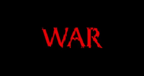 War Text Animation on Black Background 4K. Stock Footage 273859065
