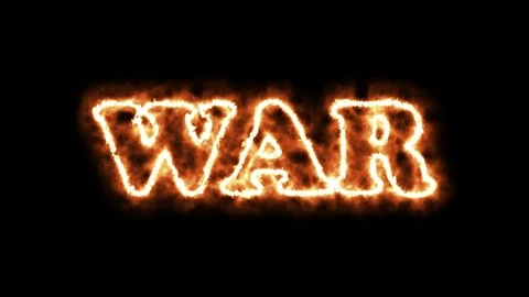 War text burning animation on black background footage 4k. 스톡 동영상 111223798