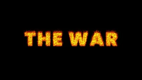 The war text from burning letters animation isolated on black background Vidéo 336888798