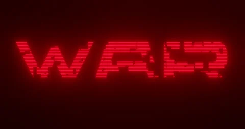 "WAR" Text Glitch Effect Animation Stock Footage 255664927