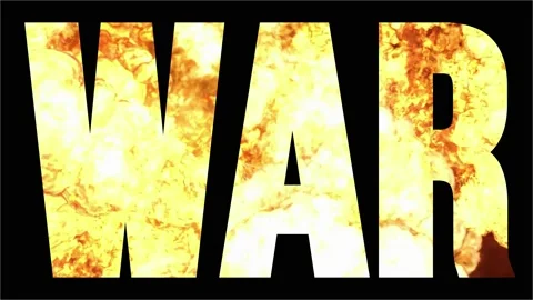 War text title with explosion in the background Video stock 171025060