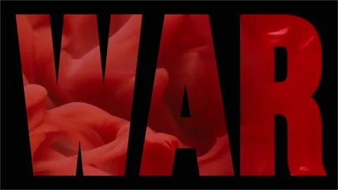 War text title with smoke in the background Video stock 171025045