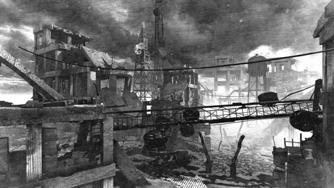 War-torn city streets. Stock Footage 321963741