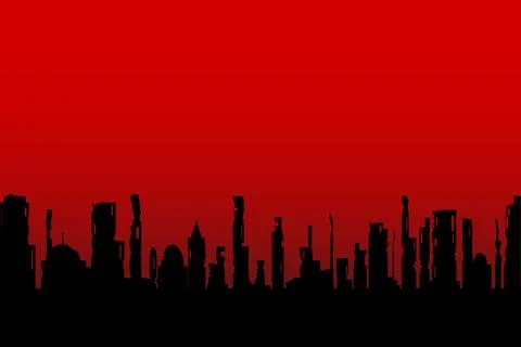 War Torn Cityscape Ilustración de archivo