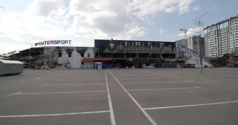 War in Ukraine 2022. The consequences of the occupation of Ukrainian cities Video stock 201365877