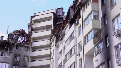 War in Ukraine, building destroy. Stock Footage 264324471