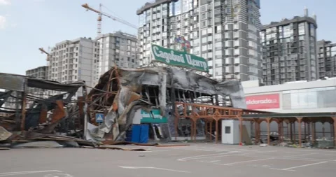 War in Ukraine. Consequences of occupation of Bucha, Irpin, Borodyanka Stock Footage 201365924