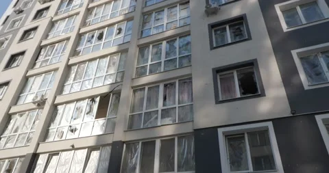 War in Ukraine. Consequences of occupation of Bucha, Irpin, Borodyanka Video stock 201366574