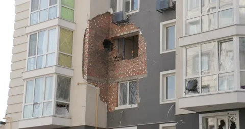 War in Ukraine. Consequences of occupation of Bucha, Irpin, Borodyanka Video stock 201366623