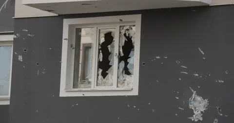 War in Ukraine. Consequences of occupation of Bucha, Irpin, Borodyanka Video stock 201366648