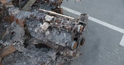 War in Ukraine. Consequences of occupation of Bucha, Irpin, Borodyanka Video stock 201366957