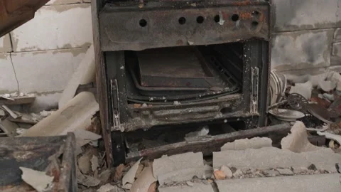 War in ukraine. Destroyed buildings. Stock Footage 201340111
