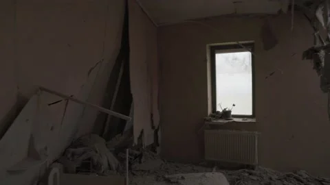 War in ukraine. Destroyed buildings. Stock Footage 201340112