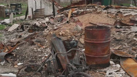 War in ukraine. Destroyed buildings. Stock Footage 201340120