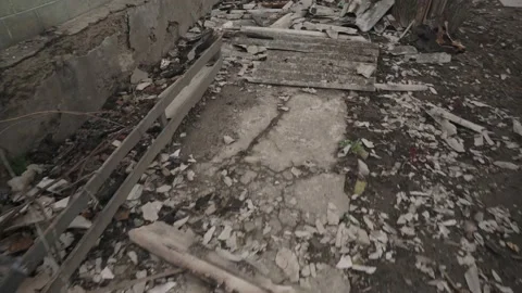 War in ukraine. Destroyed buildings. Stock Footage 201340122