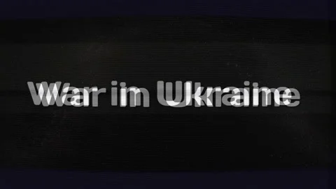 War in Ukraine. Pop-up text splash screen - War in Ukraine. VHS effect. The 스톡 동영상 172043081