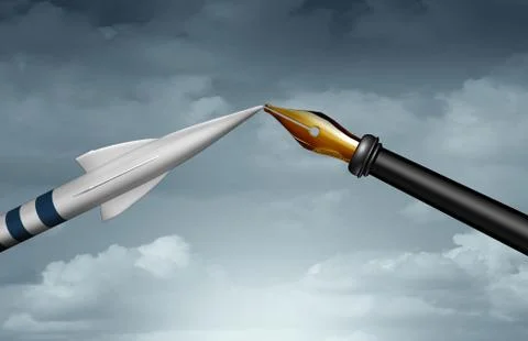 War Versus Diplomacy Stock Illustration