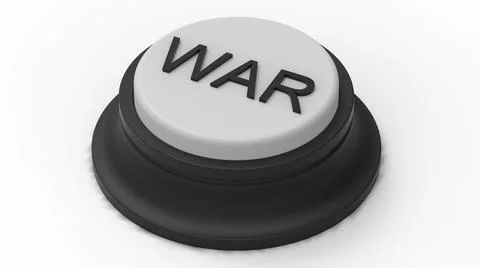 War white button isolated 3d illustration render Stock Illustration
