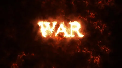 War written with fire on burning background Vídeo Stock 276290016