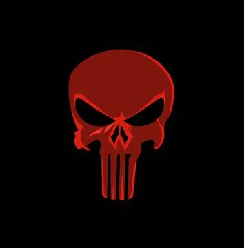 War Zone skull red vector illustration Punisher icon Stock Illustration