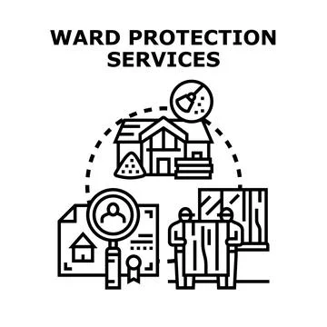 Ward protection services concept vector illustration Stock Illustration