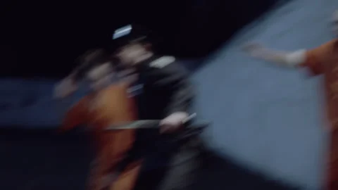 Warden coming to the prison yard Stock Footage 283081318