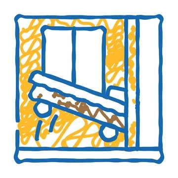 Wardrobe bed icon doodle illustration イラスト素材