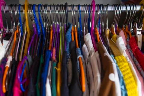 Wardrobe close-up shallow depth of field Stock Photos