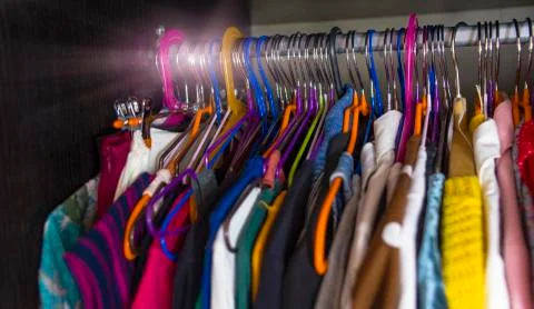 Wardrobe close-up shallow depth of field Stock Photos