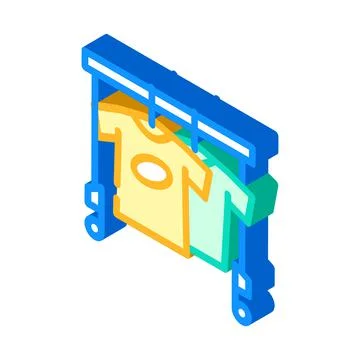 Wardrobe with clothes for actor isometric icon vector illustration Stock Illustration