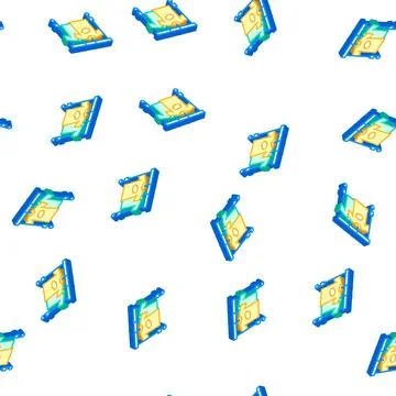 Wardrobe with clothes for actor isometric icon seamless pattern Stock Illustration