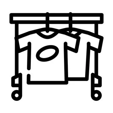 Wardrobe with clothes for actor line icon vector illustration Stock Illustration