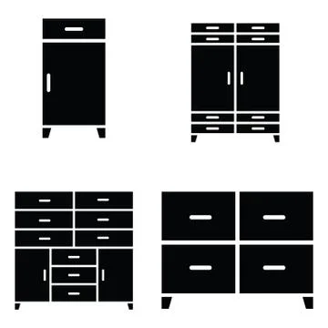 Wardrobe icon set Stock Illustration