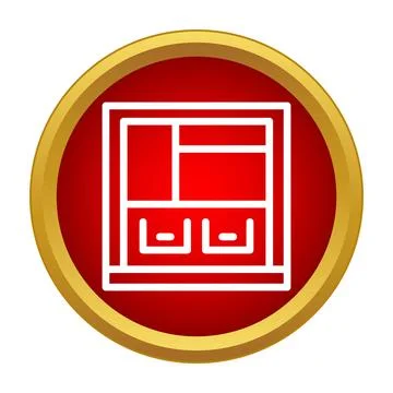 Wardrobe interior icon representing storage and organization Stock Illustration