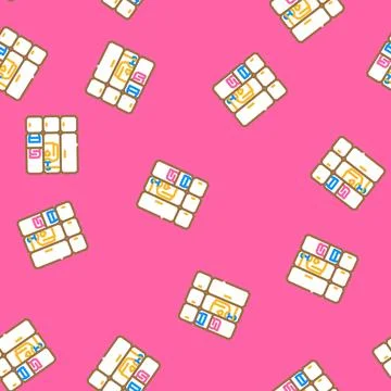 Wardrobe kid bedroom vector seamless pattern Stock Illustration