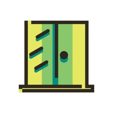 Wardrobe with mirror Stock Illustration