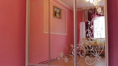 Wardrobe with mirrors Stock Footage 229317840