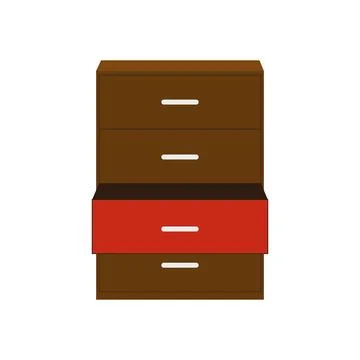 Wardrobe with open empty drawer Stock Illustration