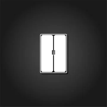 Wardrobe or Cupboard icon flat Stock Illustration