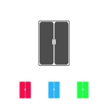 Wardrobe or Cupboard icon flat Stock Illustration
