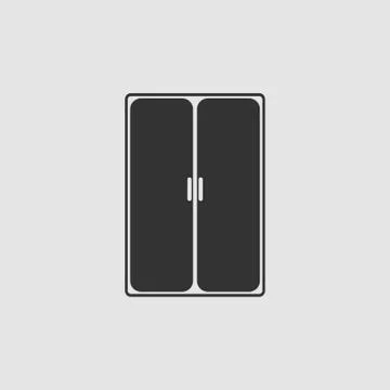 Wardrobe or Cupboard icon flat Illustrazione stock