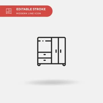 Wardrobe Simple vector icon. Illustration symbol design template for web mobi Stock Illustration