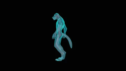 Ware wolf Holograph turntable render Stock Footage 170526324