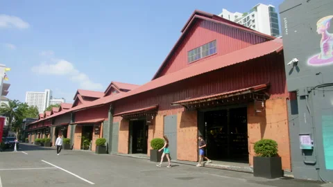 Warehouse 30 Art and Creative Space at Charoen Krung, Bangkok Thailand Stock Footage 233320029