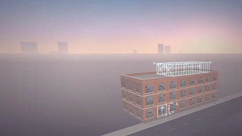 Warehouse Adaptive Reuse Wireframe To Rendered Retrofit Reveal Stock Footage 346935947
