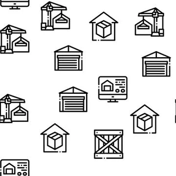 Warehouse And Storage Seamless Pattern Vector Stock Illustration